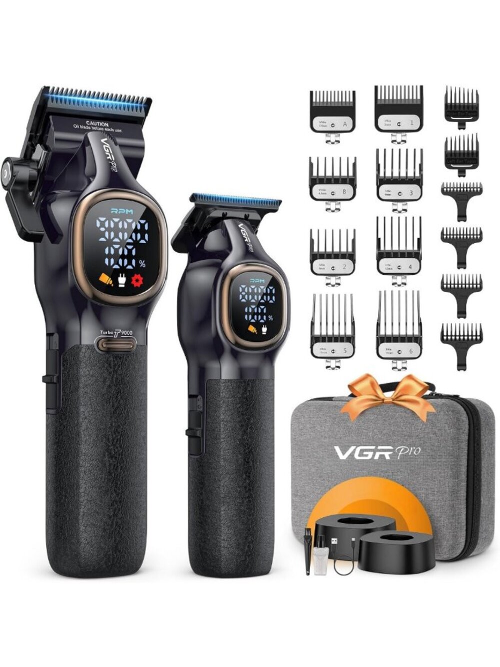Professional Cordless Hair Clippers & Trimmer Set for Men - Precision Grooming